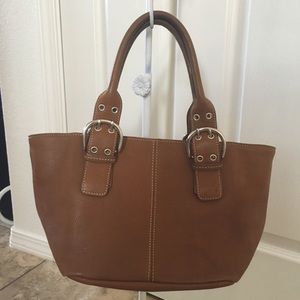 Tignanello tan leather Satchel handbag-small